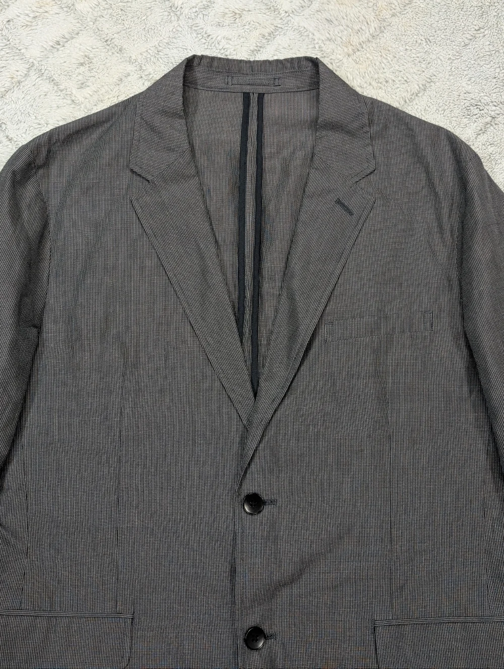 Theory Jacket Mens 42 R Gray Knit Blazer Cotton Blend Unstructured Office